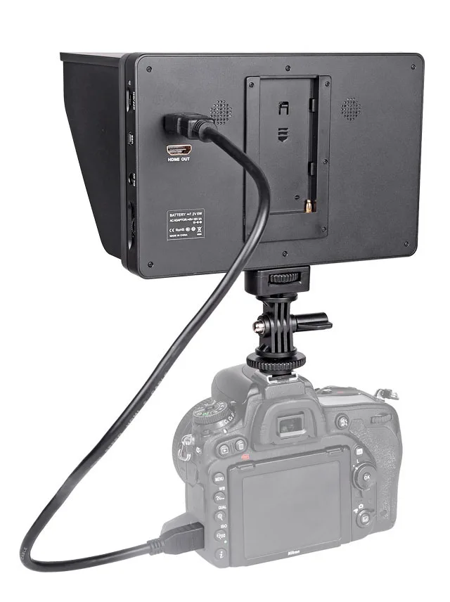 DC-70HD 7 ''1920x1200 HD ЖК-дисплей для камеры, видео монитора, поля ips, HDMI, AV вход, батарея и зарядное устройство для Canon, Nikon, DSLR