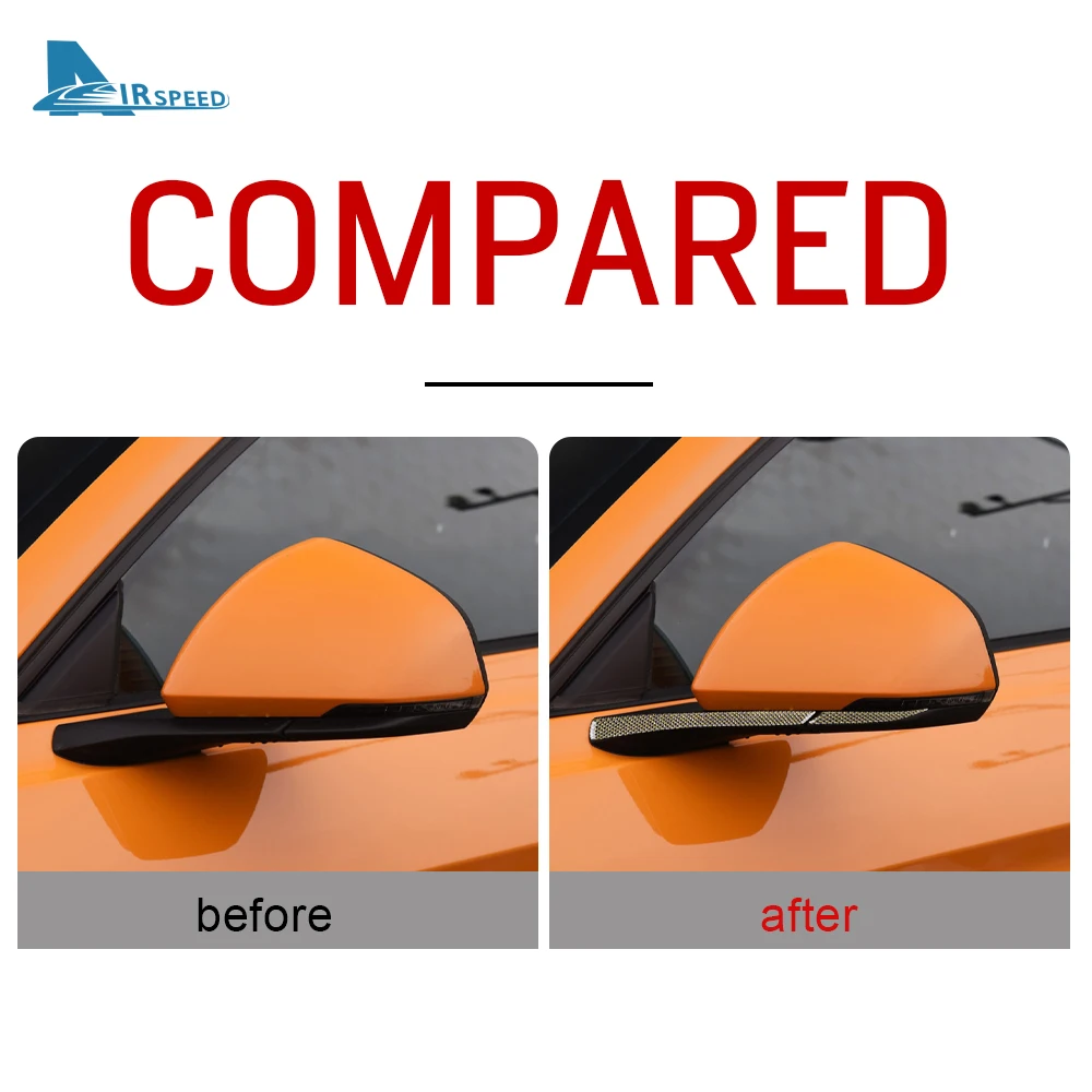 Carbon Fiber Rear view Mirror Trim Strips For Ford Mustang 2015-2018