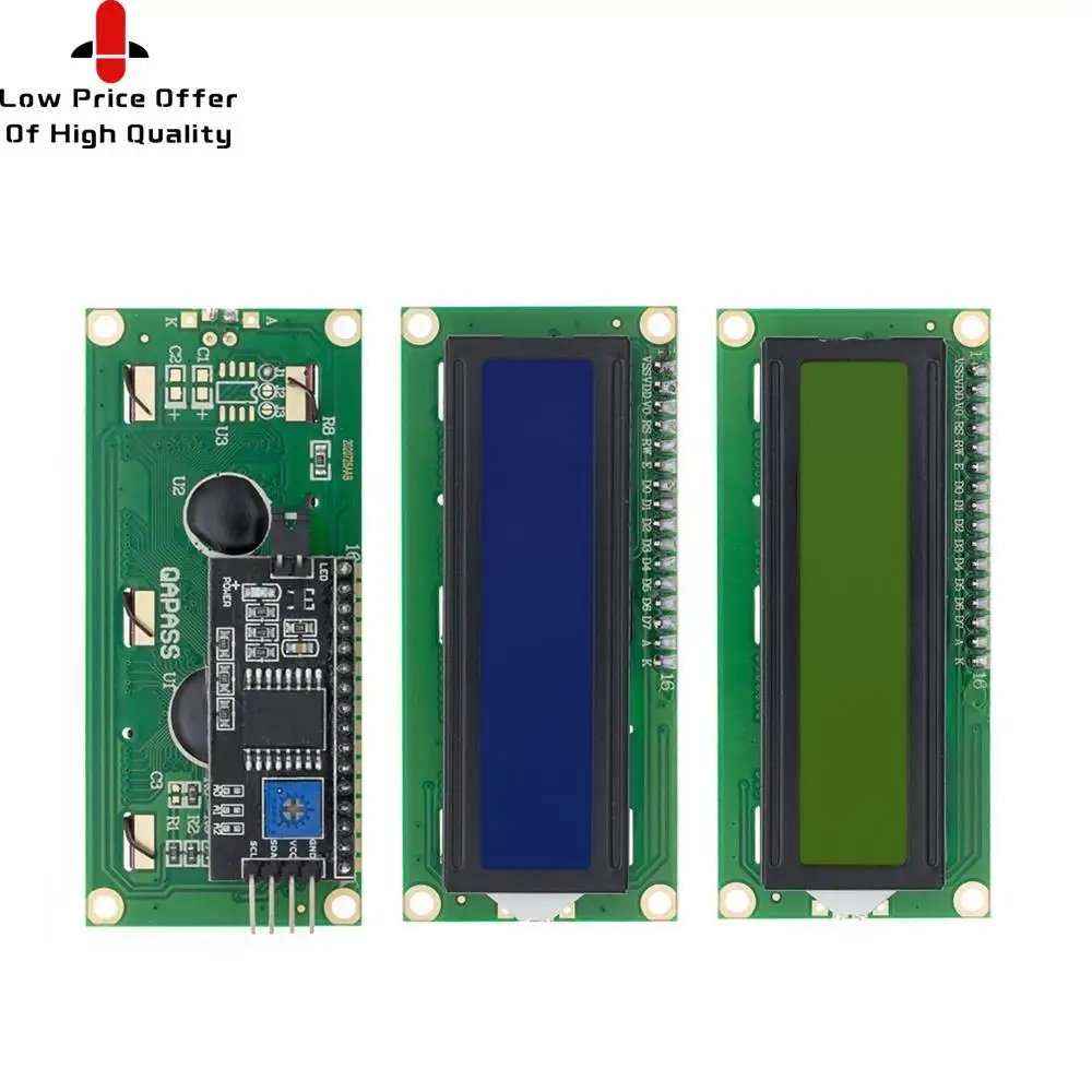 10PCS LCD1602 1602 LCD Module Blue / Yellow Green Screen 16x2 Character Display PCF8574T PCF8574 IIC I2C Interface 5V | Электронные