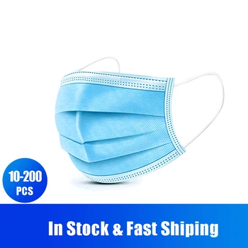 

Within 24 hours fast shipping 10 50 100 200 pcs Low price 3 layer one time Face Mouth Mask Disposable Masks Arrive quickly