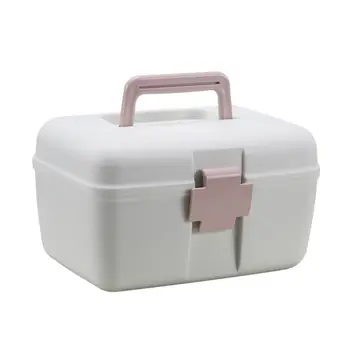 

Large Capacity Medicine Chest Cabinet Double Layer Health Box Family Drug Holder K4UA