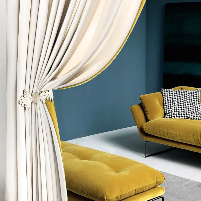 

Curtains for Living Room Dining Bedroom Luxury German Velvet Nordic Simplicity French Windows Velvet High Shading Solid Color