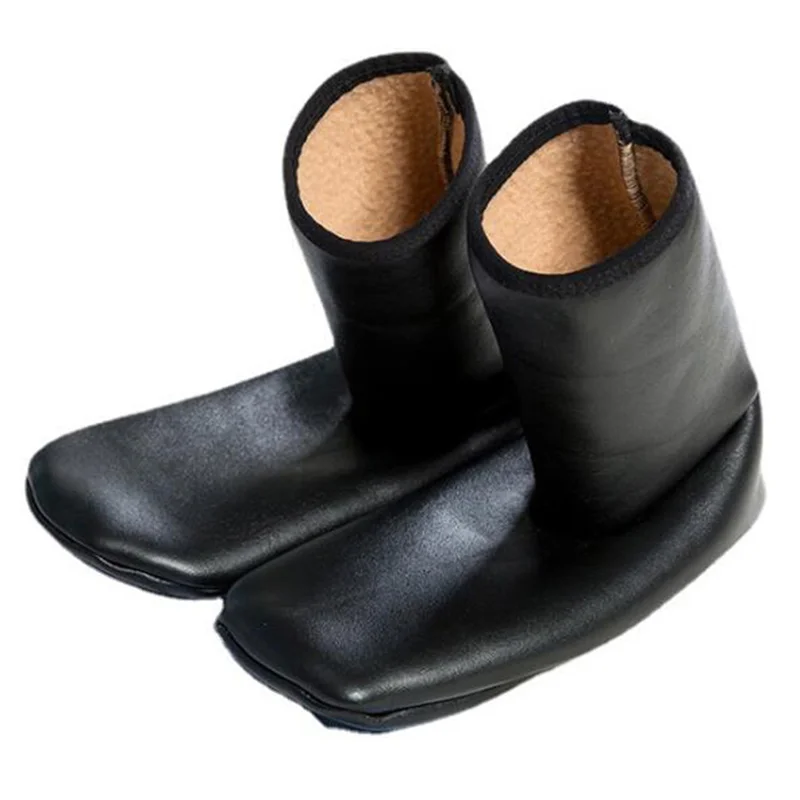 Unisex Winter Warme Leder Thermische Boot Slipper Indoor Haus Weiches Nicht-Slip Socken Weiche Non Slip Socken Für Männer frauen – Detail 4