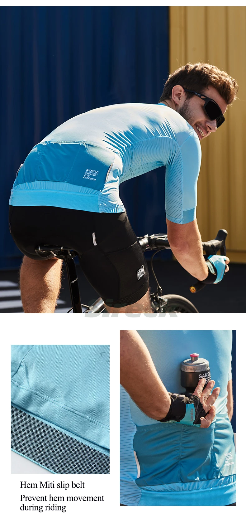 Santic Pro Велоспорт Джерси для мужчин с коротким рукавом MTB дорожный дышащая велосипедная куртка быстросохнущая велосипедная Джерси мейло Ciclismo