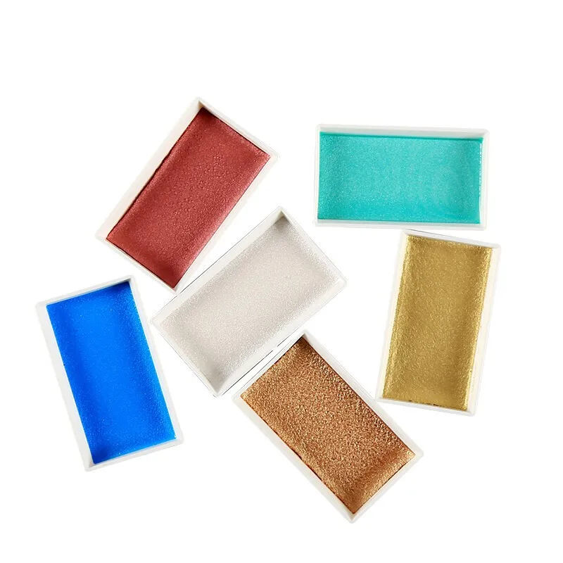 Pearlescent Watercolor Pigment Solid Metallic Aurora 6 Color Acuarelas Painting Supplies watercolor painting set watercolor paint watercolor pigment