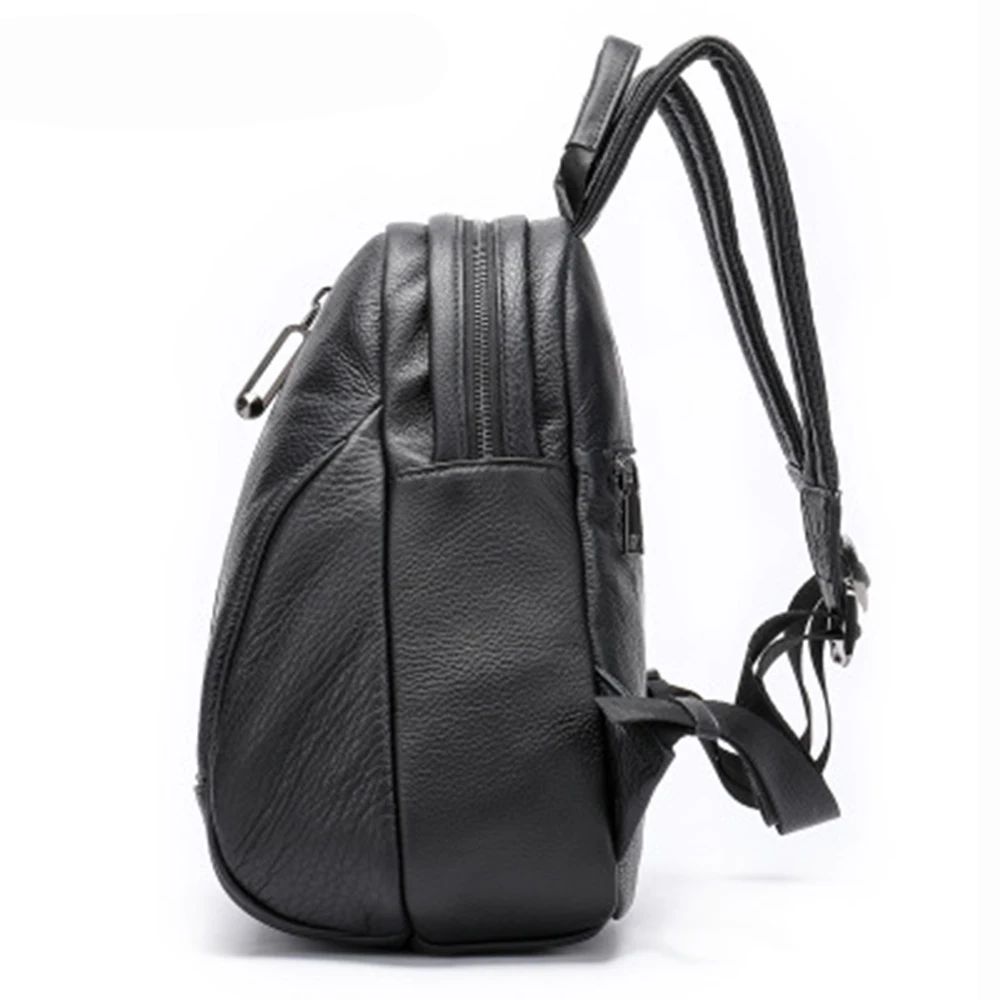 Мини женский рюкзак из натуральной коровьей кожи, винтажный износостойкий водонепроницаемый модный студенческий рюкзак для путешествий, сумка для покупок на молнии, мягкая задняя крышка