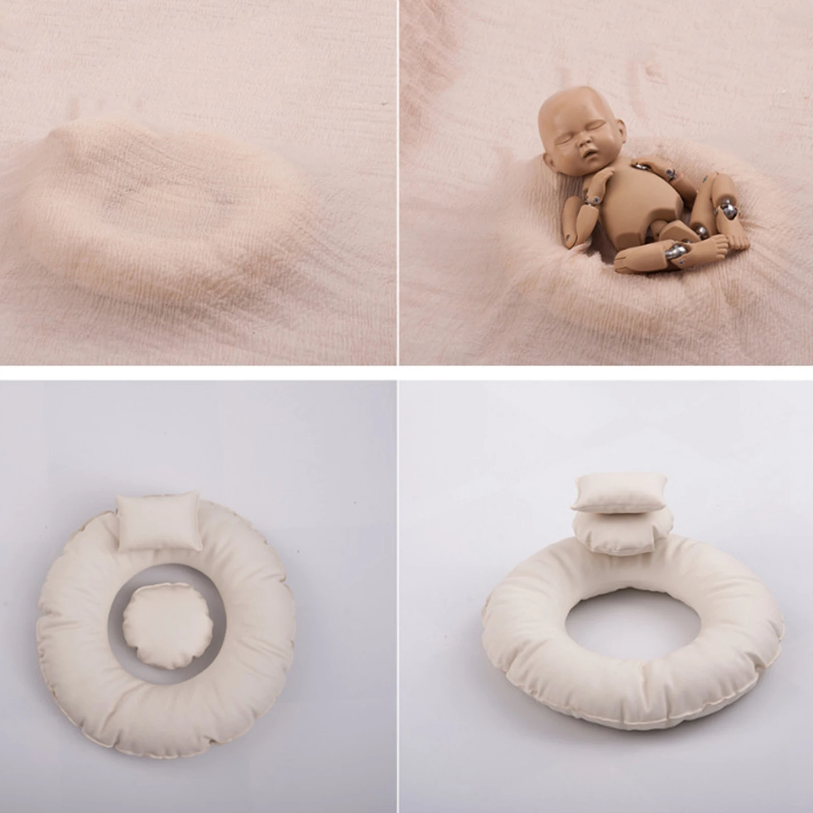 Newborn Photography Prop Baby Posing Pillow Photo Prop Pad Photoshoot Beige