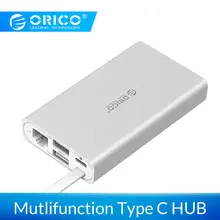 ORICO USB C HUB Type C HUB To USB 3.0 Type-C HDMI PD Charging Splitter Adapter For Macbox Docking Station 4K 5Gbps High Speed orico aluminum hub type c to type a type c hdmi converter support pd multi function laptop station for macbook pc