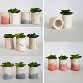

silicone mold for Concrete Round Design four holes Plant Cactus Flower Pot Container Mould Aroma Gypsum Vase Clay Crafts Mold