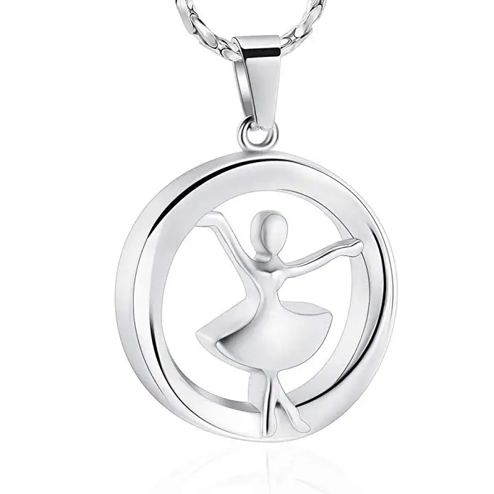 

Cremation Urn Pendant Necklace Hold Ashes Of Loved Ones Dancer Memorial Jewelry For Women Girl Stainless Steel