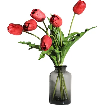 

European Artificial Tulip Flower Silk Cloth Plants Artificial Flower Festival Decoration For Home Decor Ornament
