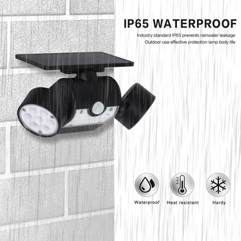 

Double Head Solar Lamp Outdoor Waterproof Garden Wall Solar Light With 30 leds Adjustable Angle Security Lighting