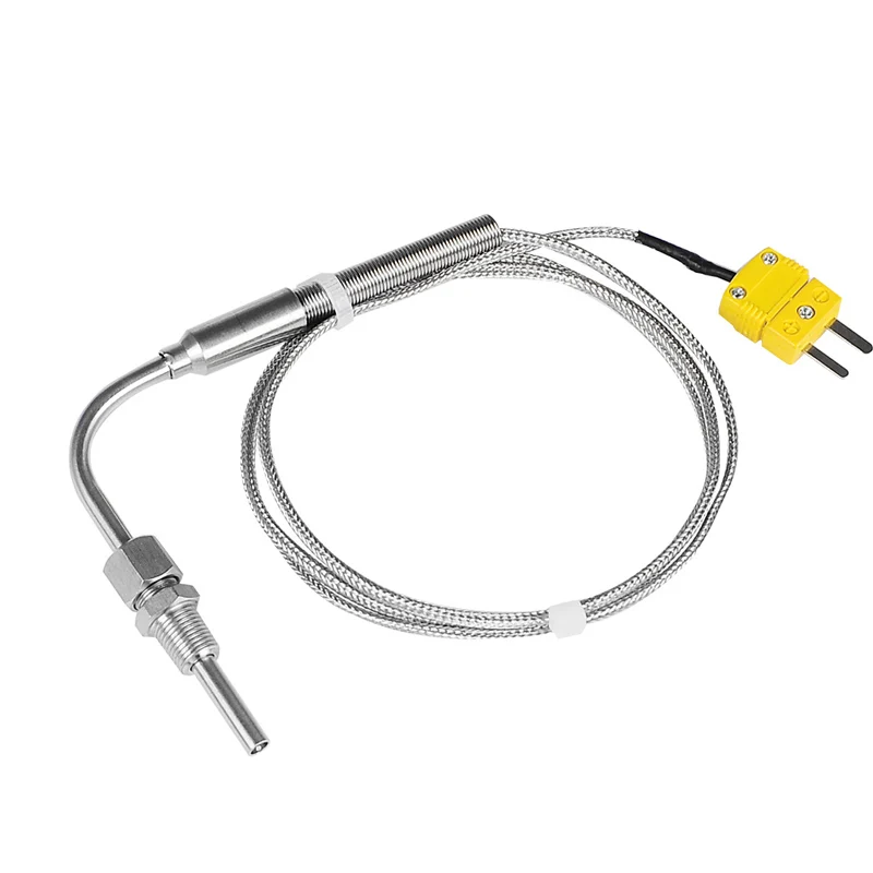 

1300°C K type EGT Motor Exhaust Gas Temperature Sensor Stainless Steel Probe Thermocouple Tube Thread 1/8’' NPT Elbow Male Plugs