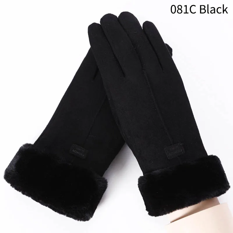 Мода Уход за кожей лица щит шарф на открытом воздухе ветрозащитная двухслойная кашемировые женские только многоцелевой Зимние перчатки Утепленная одежда перчатки - Цвет: 081C Black