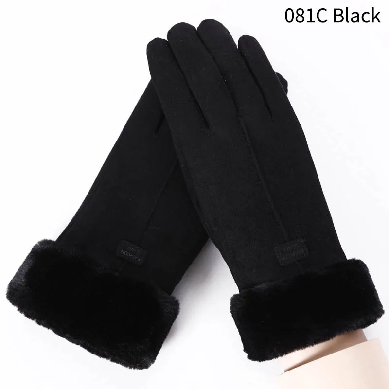 081C Black Мода Уход за кожей лица щит шарф на открытом воздухе ветрозащитная двухслойная кашемировые женские только многоцелевой Зимние перчатки Утепленная одежда перчатки - Цвет: 081C Black