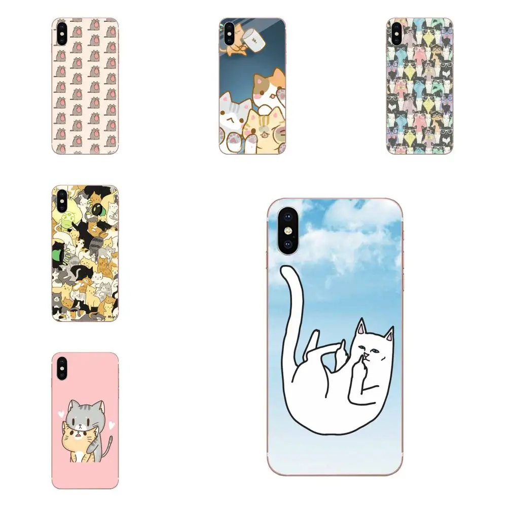 

For Sony Xperia Z Z1 Z2 Z3 Z4 Z5 compact Mini M2 M4 M5 T3 E3 E5 XA XA1 XZ Premium TPU Case Cover Cat On Photo Copy Custom Hard