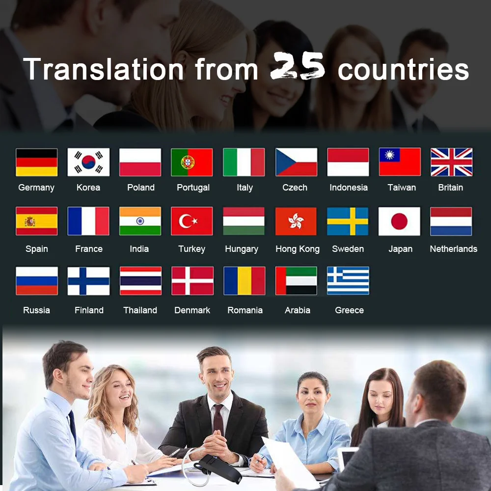 Intelligent 25Languages instant portable translator earphone voice device smart Wireless bluetooth earphone Dropshipping