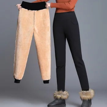 

Thicken Warm Pants Leggings Plus High Waist Winter Velvet Thicken Warm Pants Womens Warm Elastic Velvet Thick Plus Size Leggings
