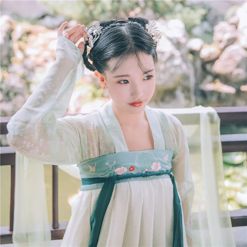 Summer Women Hanfu Classical Dance Costume Fairy Dress Tang Suit Dress Female Chinese Traditional Dresses Clothes SL1243