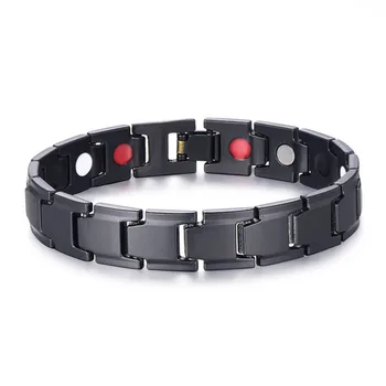 

Hologram Germanium Magnetic Therapy Bracelet healing Men's Black Tourmaline Energy Balance Bracelets Health Care Jewelry 60 off