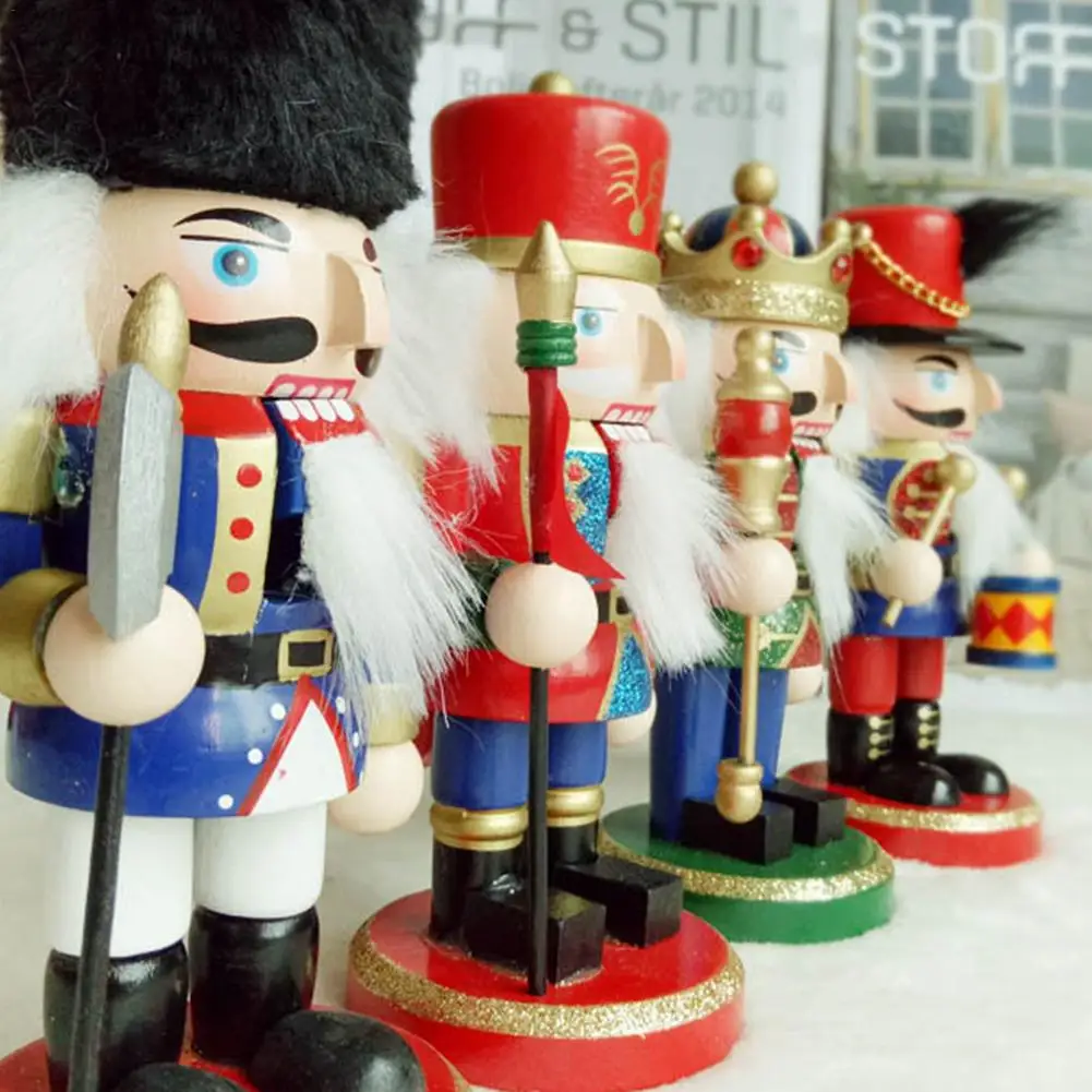 4 шт., рождественские украшения, деревянный Щелкунчик, король солдат, украшение-куклы, 15 см, для свадьбы, дня рождения, детская Рождественская игрушка, подарок