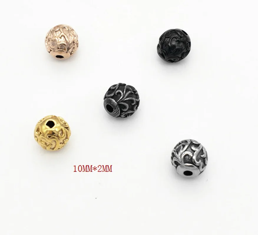 

Bead Spacer Beads for Jewelry Making Spherical with Pattern Gold and steel Fashion Accessories Caps beads Jewelry Couple Gift