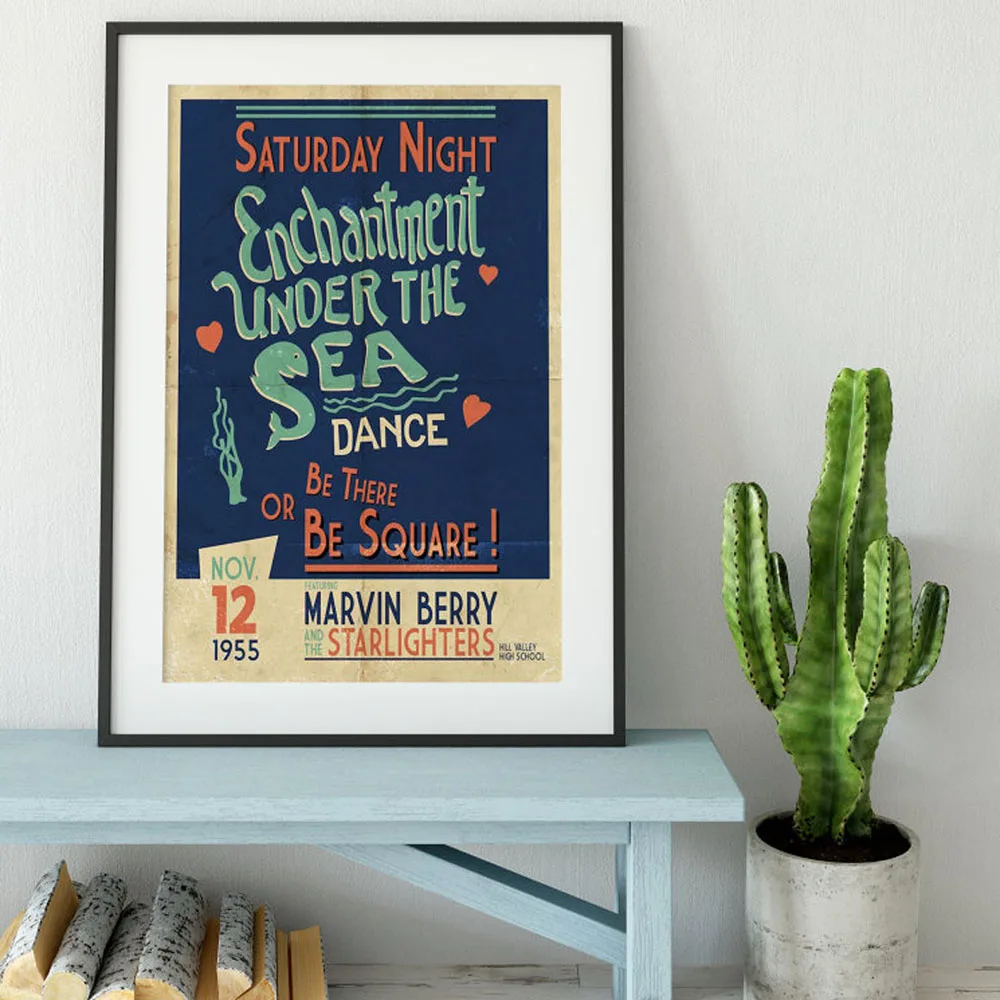 

Back to The Future Enchantment Under The Sea Dance Retro Vintage Photo Movie Prop Wall Art Canvas Painting Home Decor No Frame