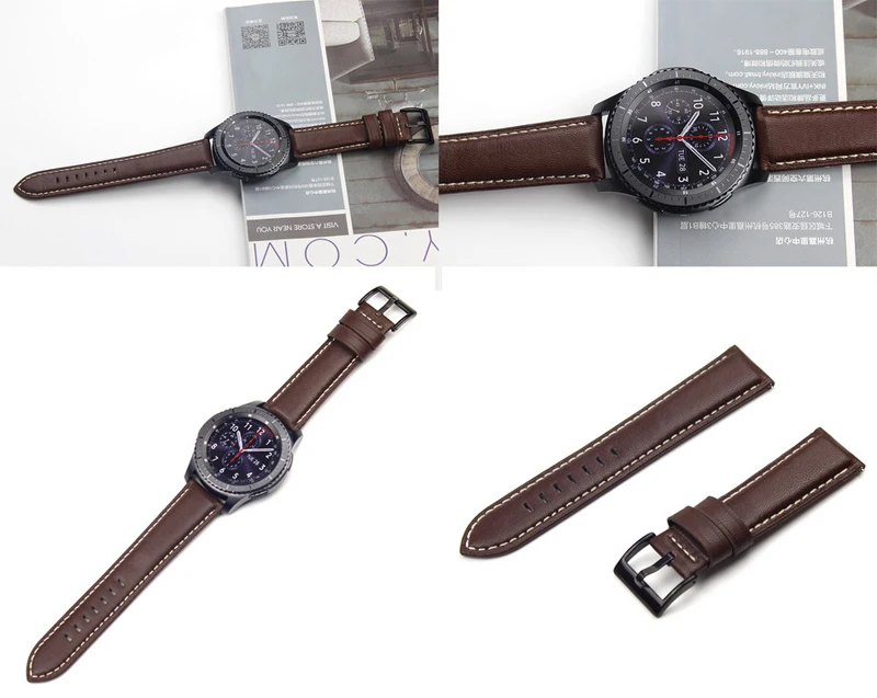 Gear s4 s3 Frontier ремешок для samsung Galaxy Watch 46 мм 22 мм кожаный браслет correa huawei часы GT ремешок 46 amazfit bip 47 44