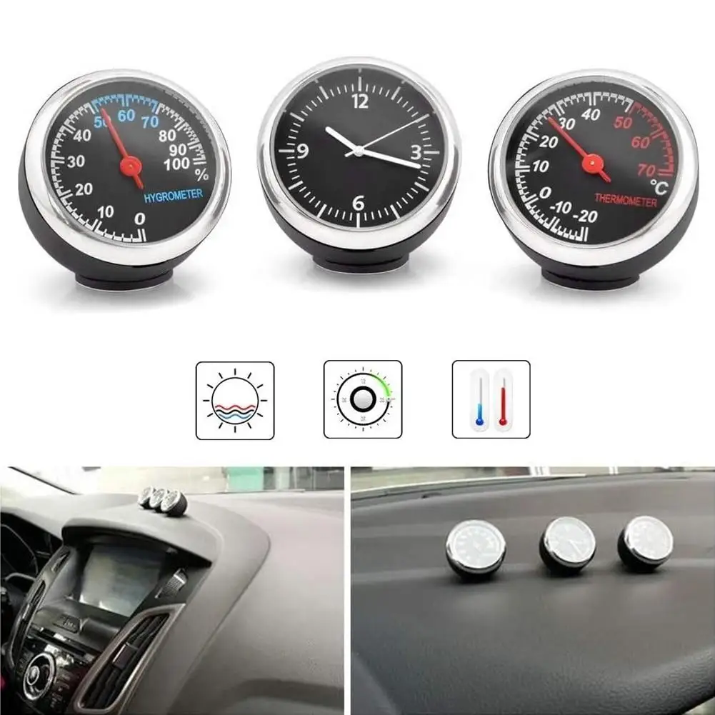 

Car Thermometer Hygrometer Durable Quartz Clock Decoration for Auto Boat Thermometer Auto Interior Ornament Styling Accessories