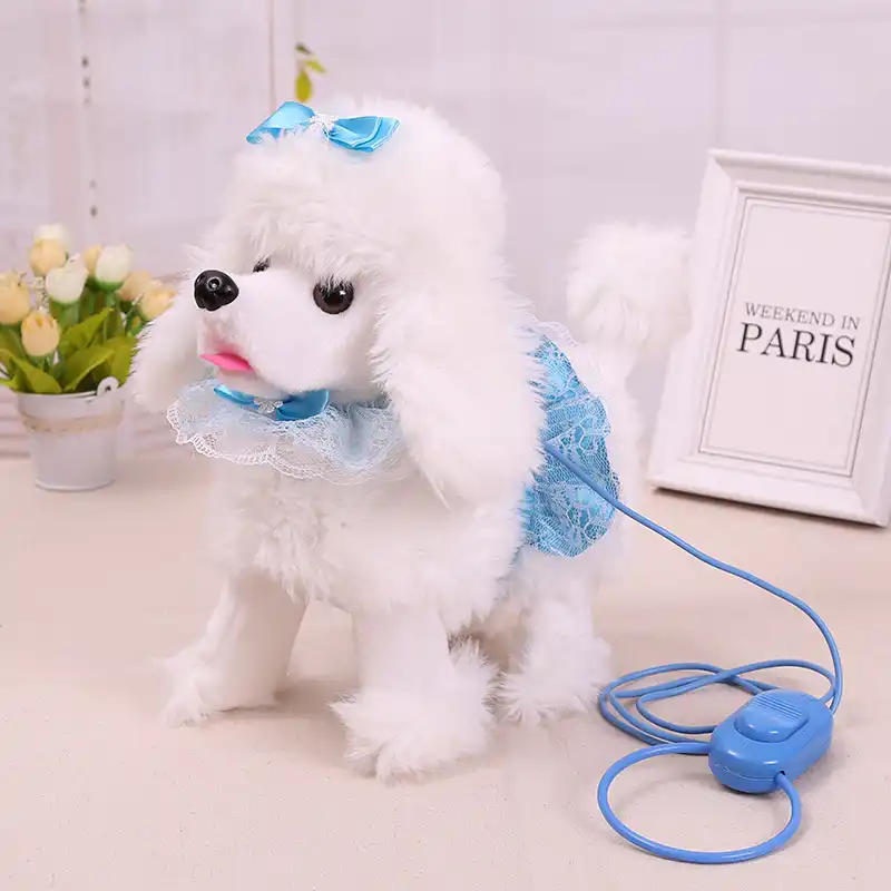 ロボット犬の散歩樹皮歌う99曲おもちゃ電子ぬいぐるみ犬の子犬ソフトかわいいプードルペット音楽動物のおもちゃ子供の誕生日ギフト 電子ペット Aliexpress