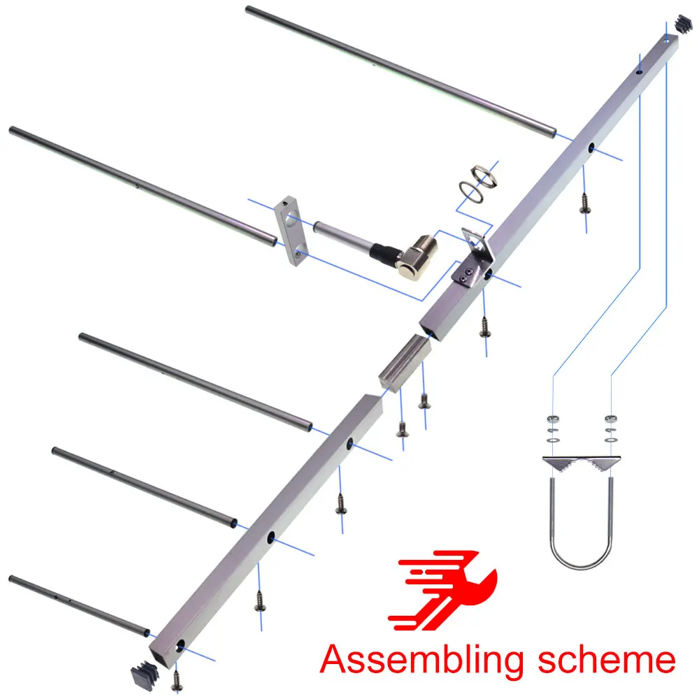 Yagi Antenna UHF400-470MHz High Gain 11dBi SO239 Connector Yagi-Uda Antenna fit for TYT MD-390 BF-888S walkie talkie ham radio antenna two way radio antenna radio antenna