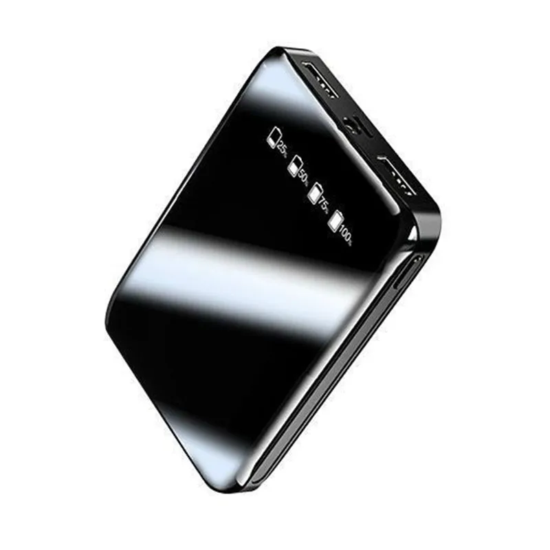 10000 мАч mi ni power Bank Dual USB для Xiao iPhone 6 7 8 X быстрое зарядное устройство с двумя портами