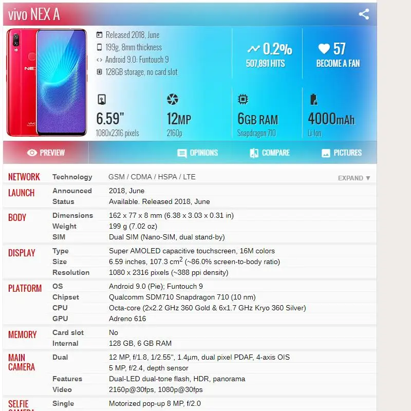 ЖК дисплей для Vivo NEX / A с сенсорным экраном и дигитайзером в сборе замена телефона