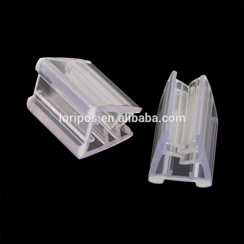Plastic PVC Hard Soft Co extruded Price Tag Profile Shelf Channel Promotion Advertising Card Board Sign Label Holder Super Grip
