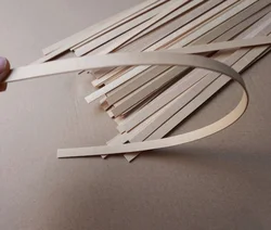 Feuilles de bois massif de tilleul de 450x5mm d'épaisseur: 1mm, matériel de construction de maquettes de bateau pour maison de bébé, 50 pièces 