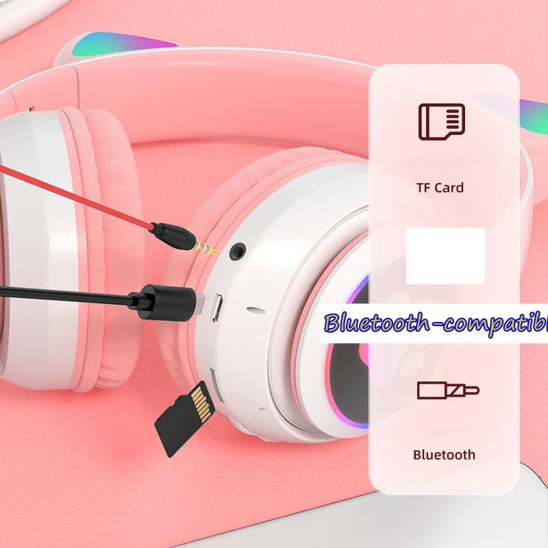 Cat Ear Wireless Headphones Blue tooth 