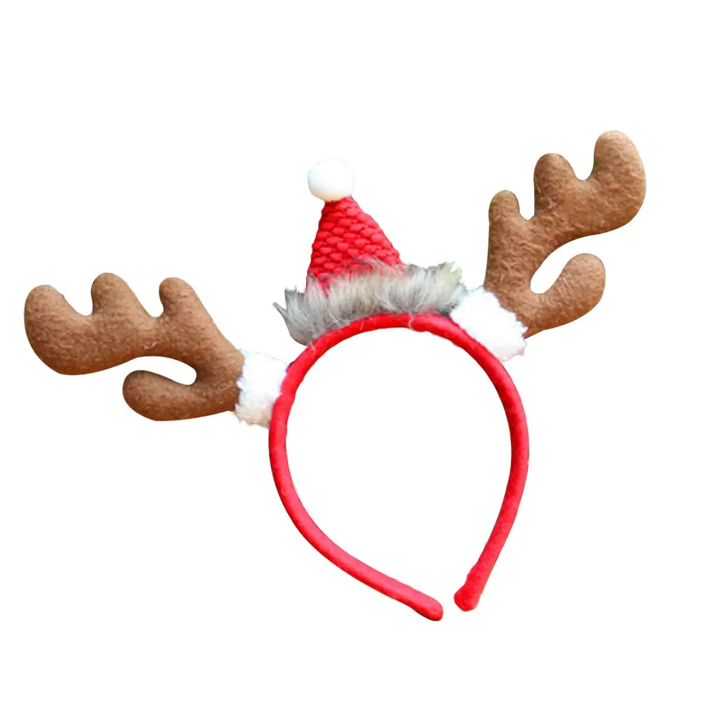 Universal Cute Flannelette Christmas Headbands Hairband Party Cosplay Props