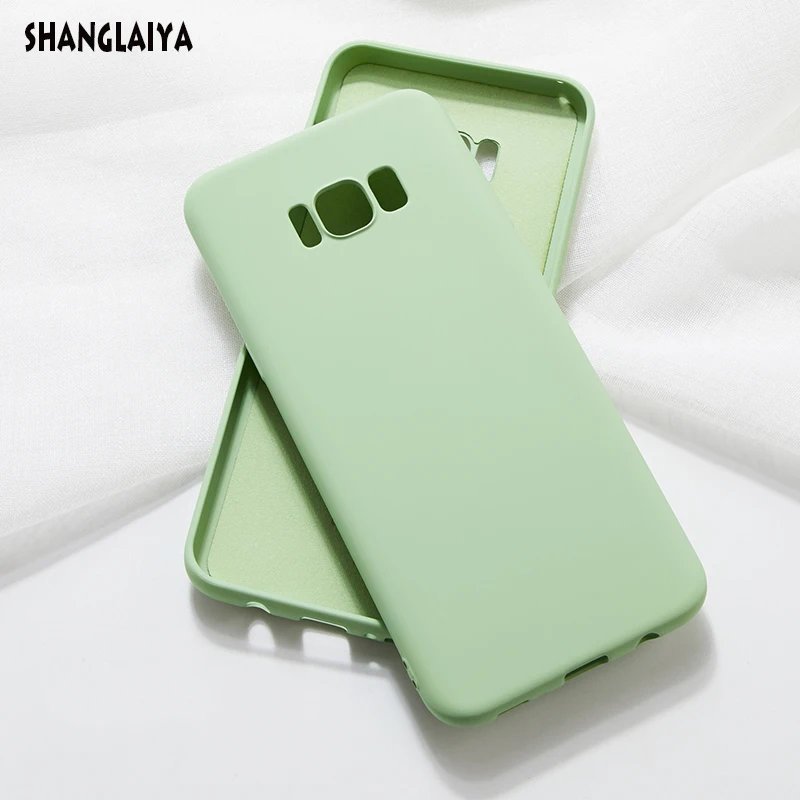 

For Samsung Galaxy S8 Case Cover Liquid Silicone Rubber Soft Cover For Samsung S8 S8Plus S9 Plus Phone Case Shockproof