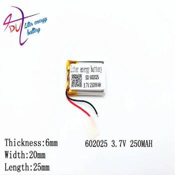 

Liter energy battery 3.7V 250mAh 602025 Lithium Polymer LiPo Rechargeable Battery ion cells For Mp3 Mp4 Mp5 DIY PAD DVD E-book