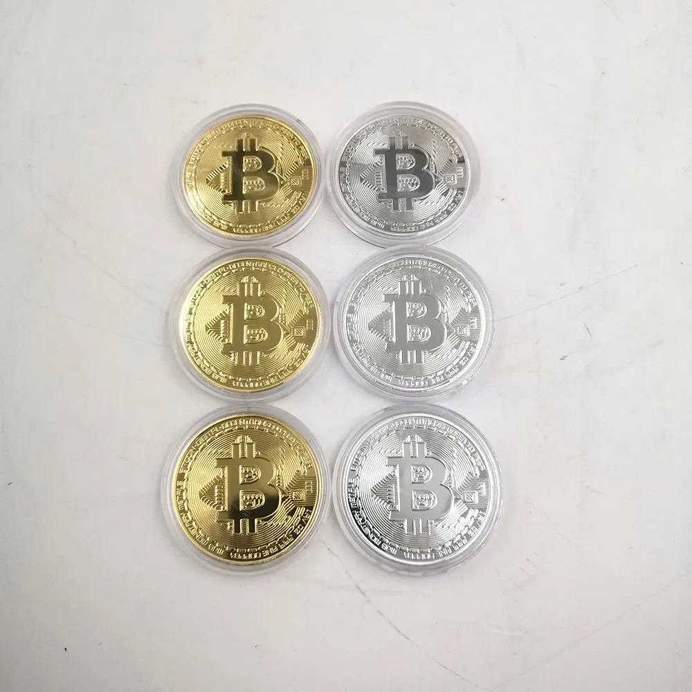 Золотой серебреный цвет монеты Биткоин медаль подарок btc|Блок-чейн/майнер| |