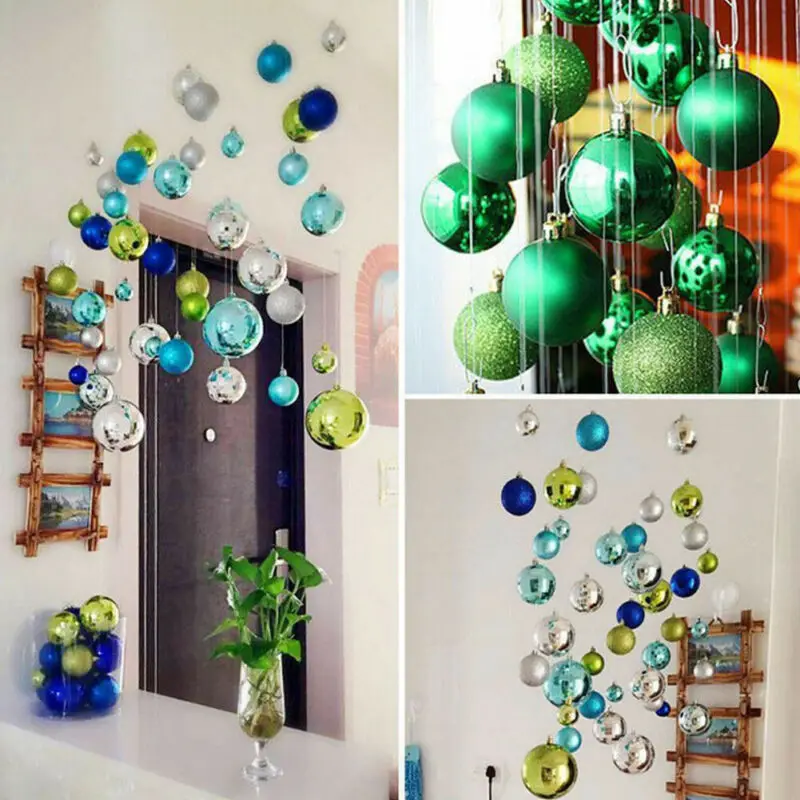 24PCS Christmas Tree Balls Small Bauble Hanging Home Party Ornament Decor UK