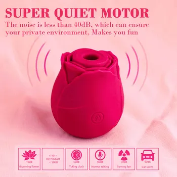 Rose Flower Sucking Vibrator for Women Clit Sucker Vaginal Clitoral Stimulate Erotic Sex Toys For Adult Masturbator Nipple 3