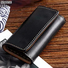 Кошелек для ключей из натуральной кожи, держатель для карт, мужской, Ретро стиль, ручная работа, маленькие кошельки для ключей, сумка для денег, чехол, кошелек, органайзер, ключница