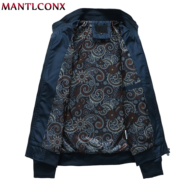 MANTLCONX мужские куртки осенние повседневные пальто одноцветная мужская куртка на молнии с воротником-стойкой мужская куртка-бомбер мужская повседневная верхняя одежда