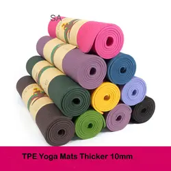 10 мм Экстра толстый Тренировочный Коврик из натурального каучука TPE коврик для йоги нескользящий коврик для йоги Акупрессура Йога здоровый