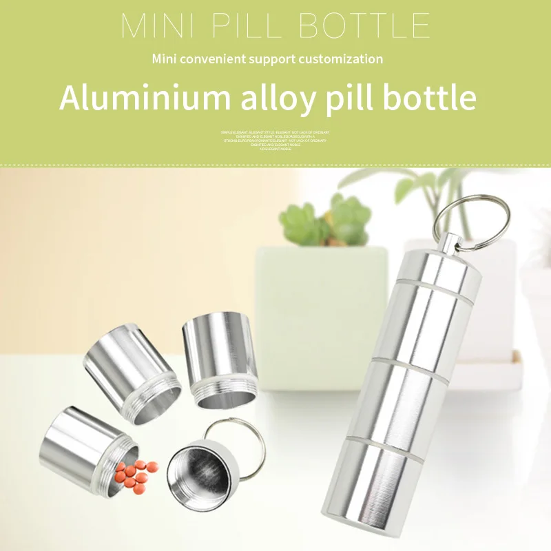 Контейнер для хранения лекарств с брелоком портативный 4 набора небольшой