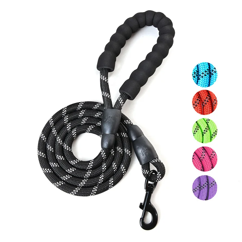 

Pet Leash Reflective Strong Dog Leash 1.5M Long with Comfortable Padded Handle Heavy Duty Training Durable Nylon Rope Leashes