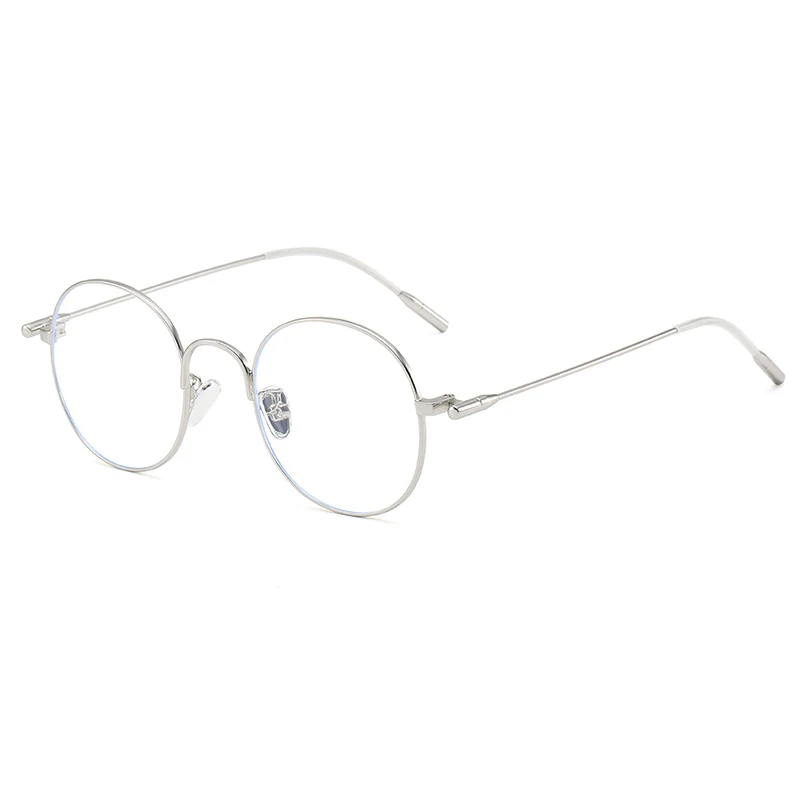 Винтажные очки shauna, классические, для женщин и мужчин, металлическая оправа, круглые солнцезащитные очки, Ретро стиль, модные очки, оправа для очков - Цвет оправы: Silver Clear