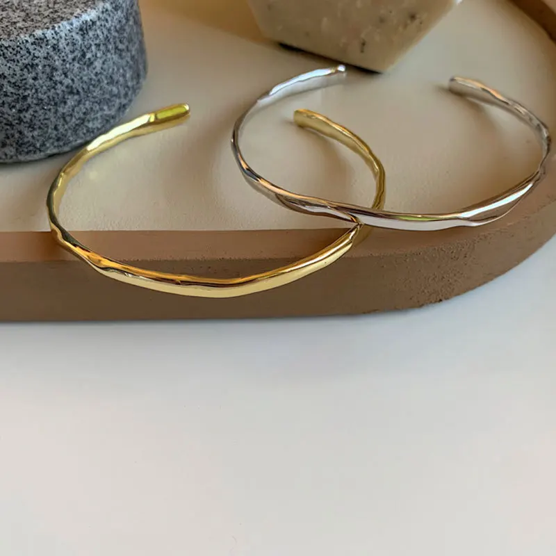 bangle bracelet Foxanry Stamp Bracelet for Women Vintage Irregular Texture Bangles Girl Party Jewelry Lover Gift