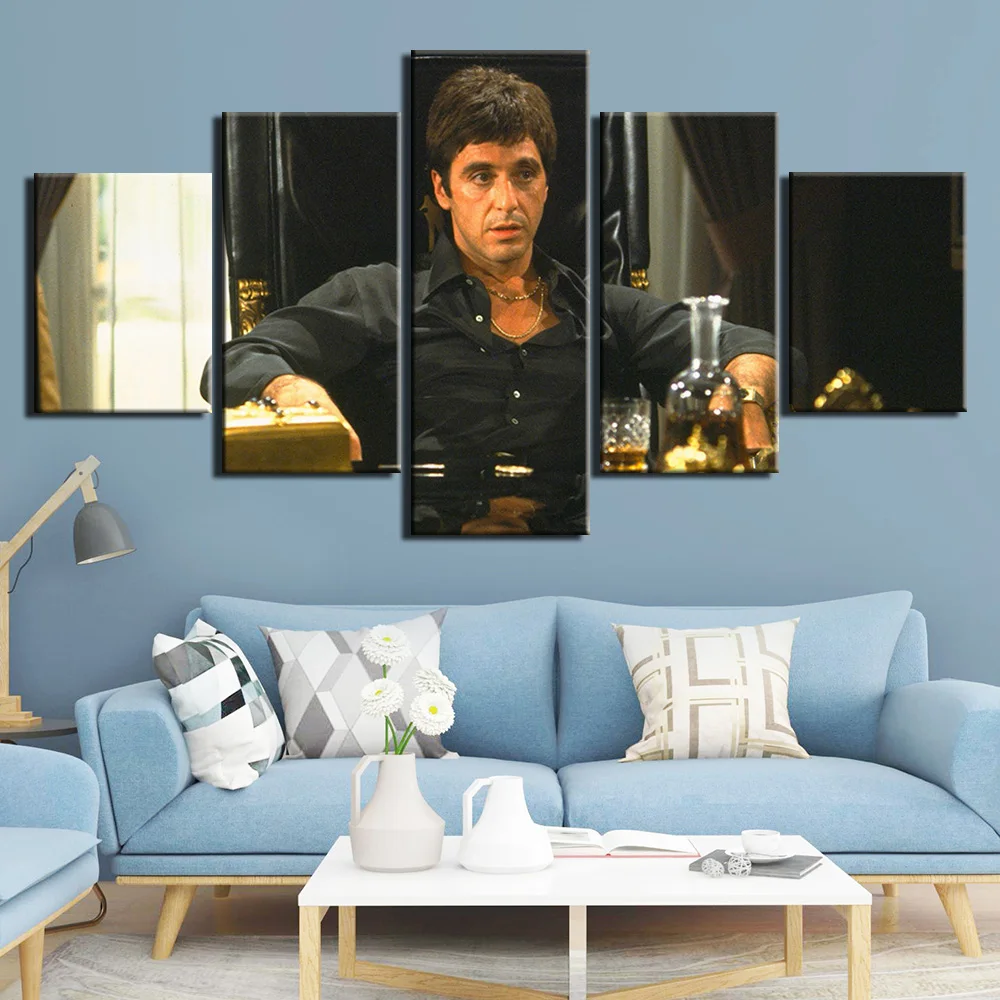 Artsailing Canvas Painting 5 Pcs Scarface Movie Hd Prints Art Posters